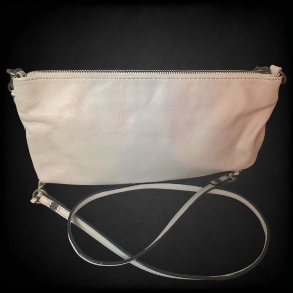 Elliott Lucca Ivory Leather Crossbody Bag Slim Shoulder Purse Minimalist Neutral - Picture 8 of 15